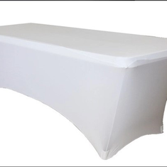 Hire 1.8m White Table Cloth – Lycra/Spandex